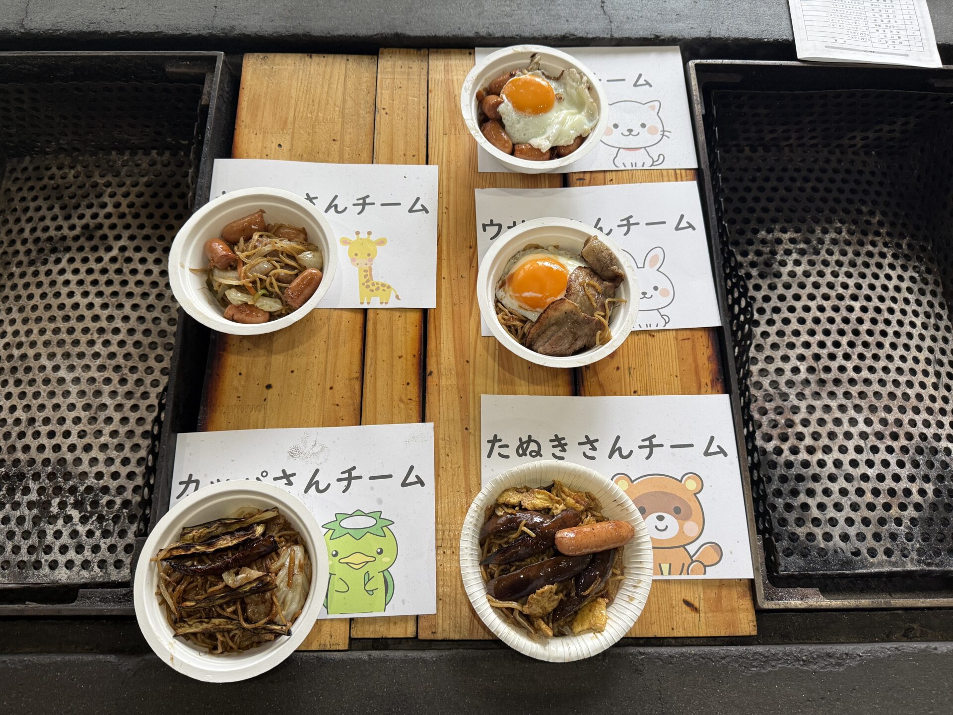 各チームの焼きそば